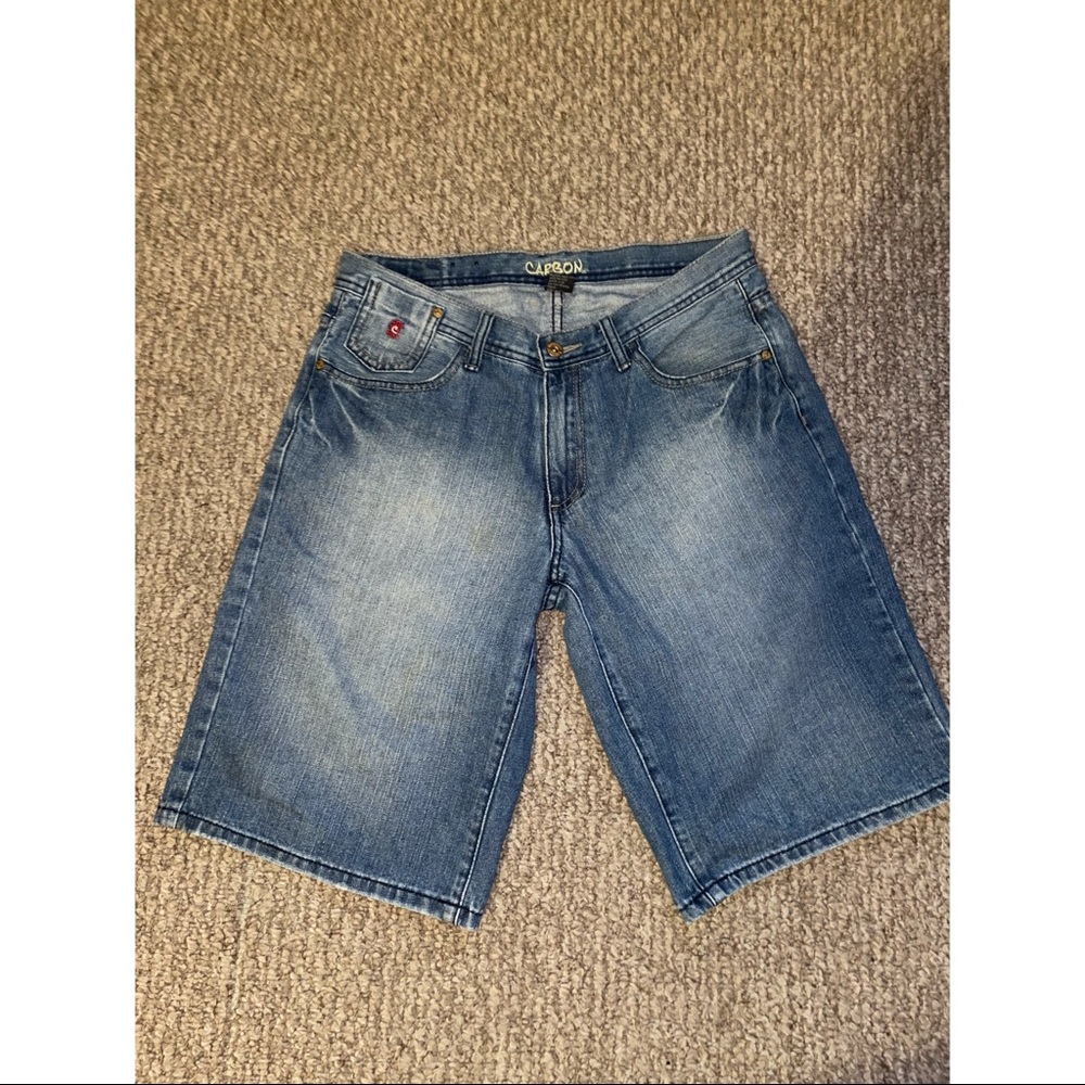 Carbon Denim Jean Shorts Loose Fit
